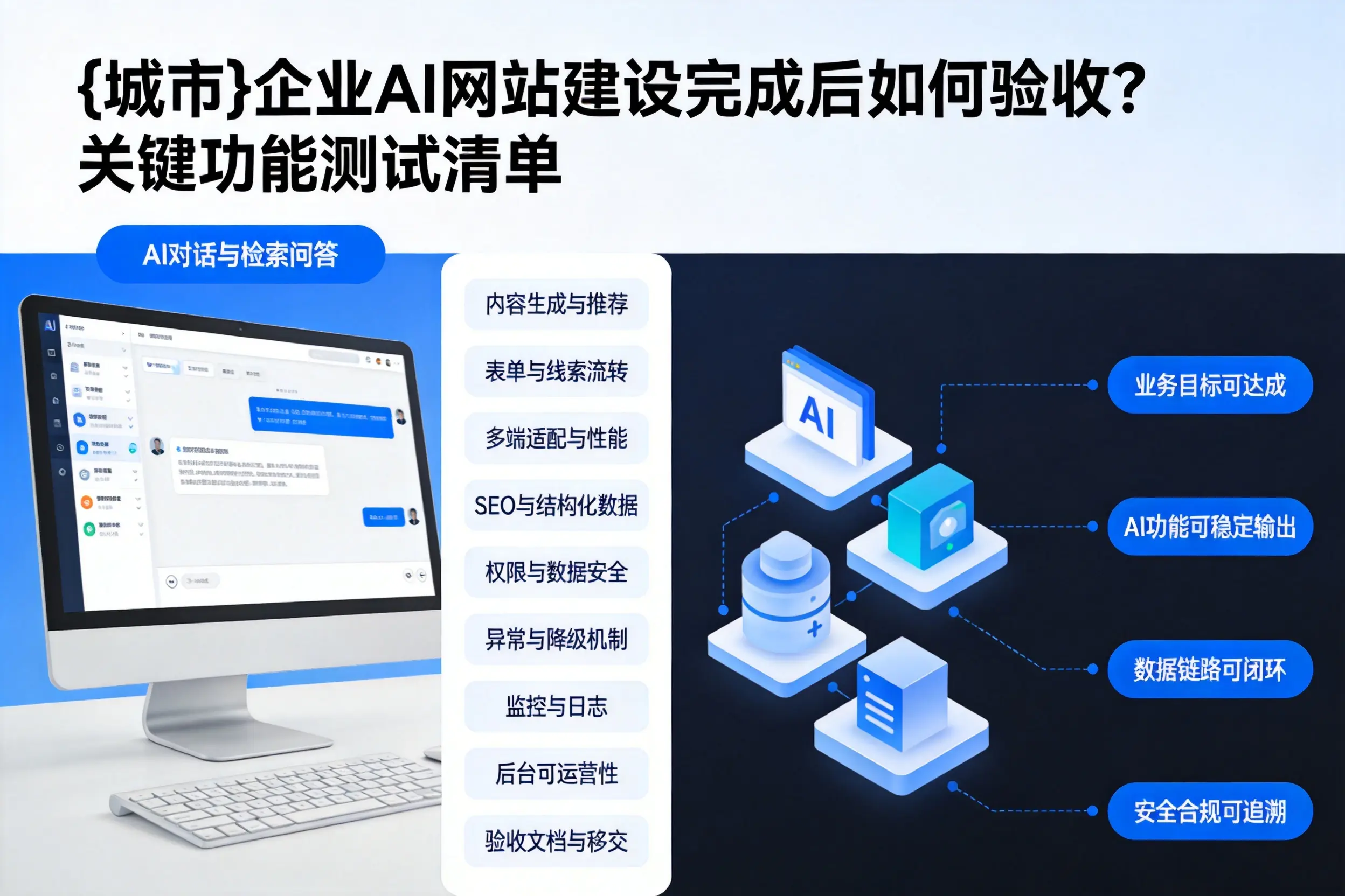 漯河企业AI网站建设完成后如何验收？关键功能测试清单