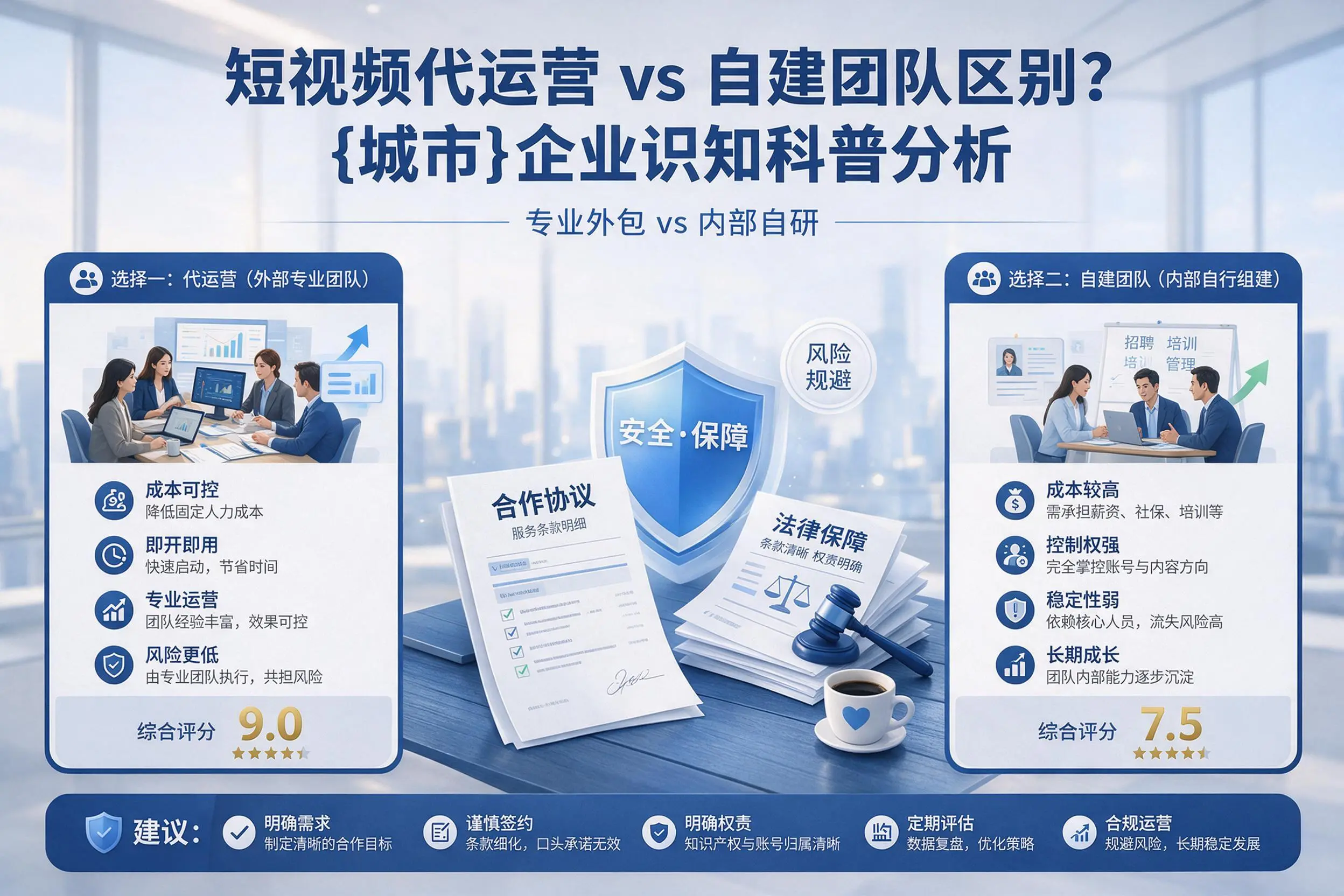 短视频代运营与自建团队区别?漯河企业认知科普分析
