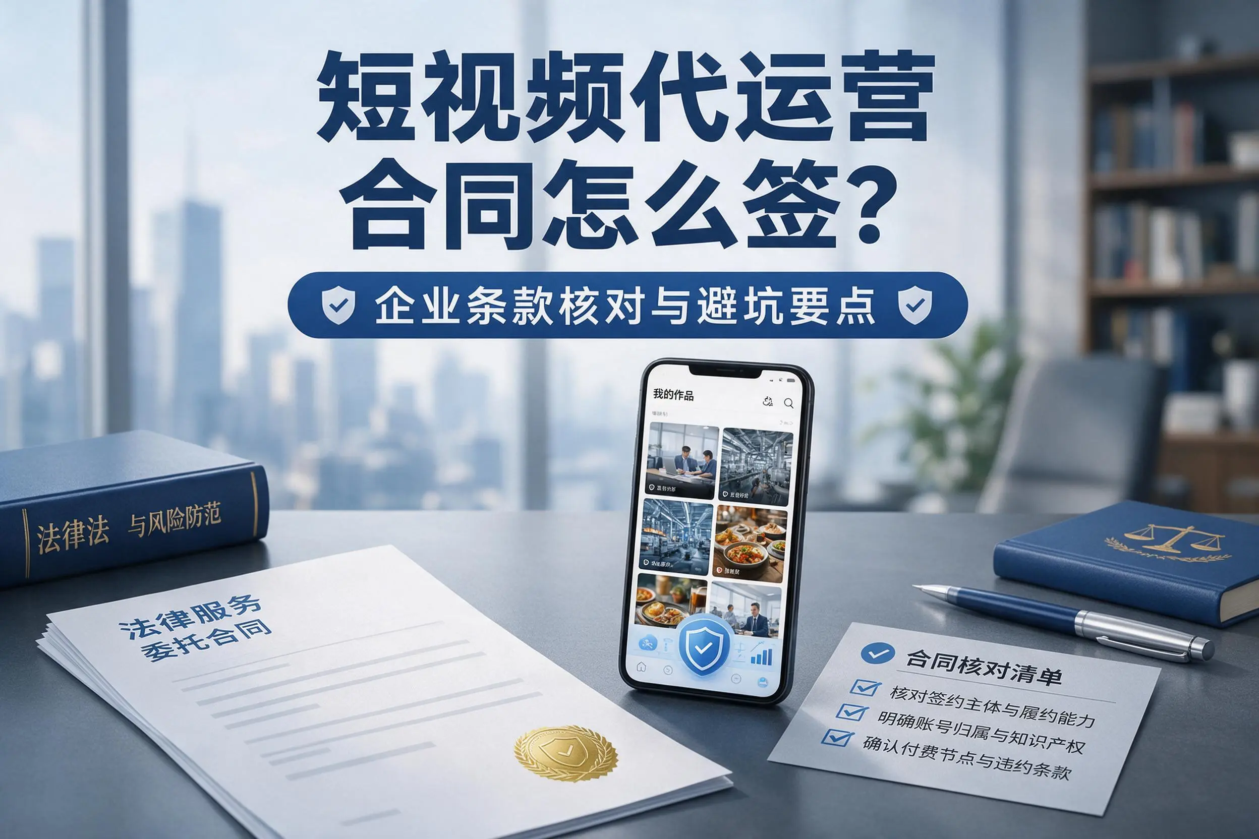 短视频代运营合同怎么签？漯河企业条款核对与避坑要点