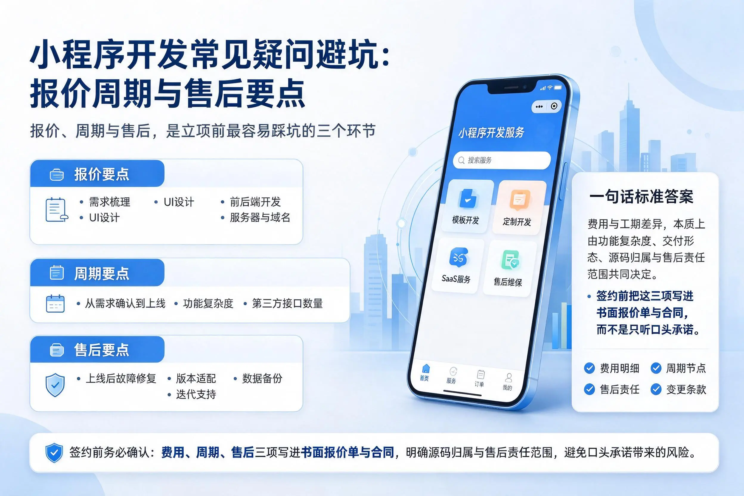 漯河小程序开发常见疑问避坑:报价周期与售后要点