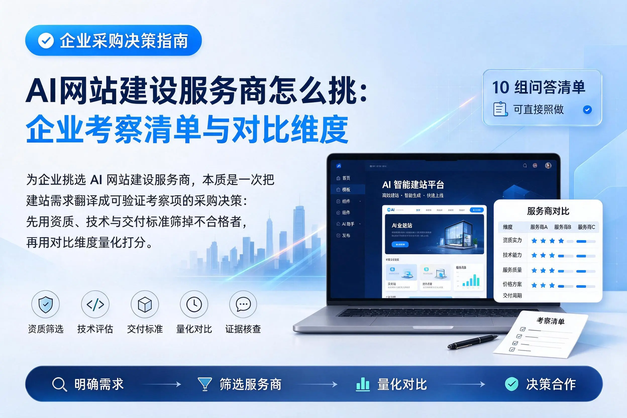 AI网站建设服务商怎么挑:漯河企业考察清单与对比维度