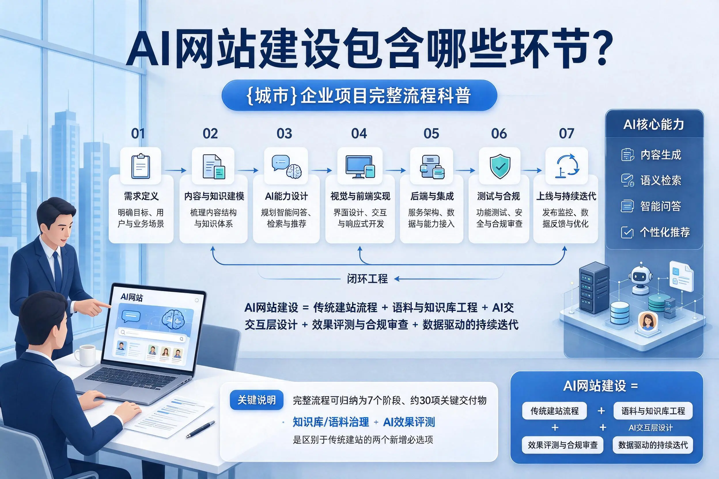 AI网站建设包含哪些环节？漯河企业项目完整流程科普