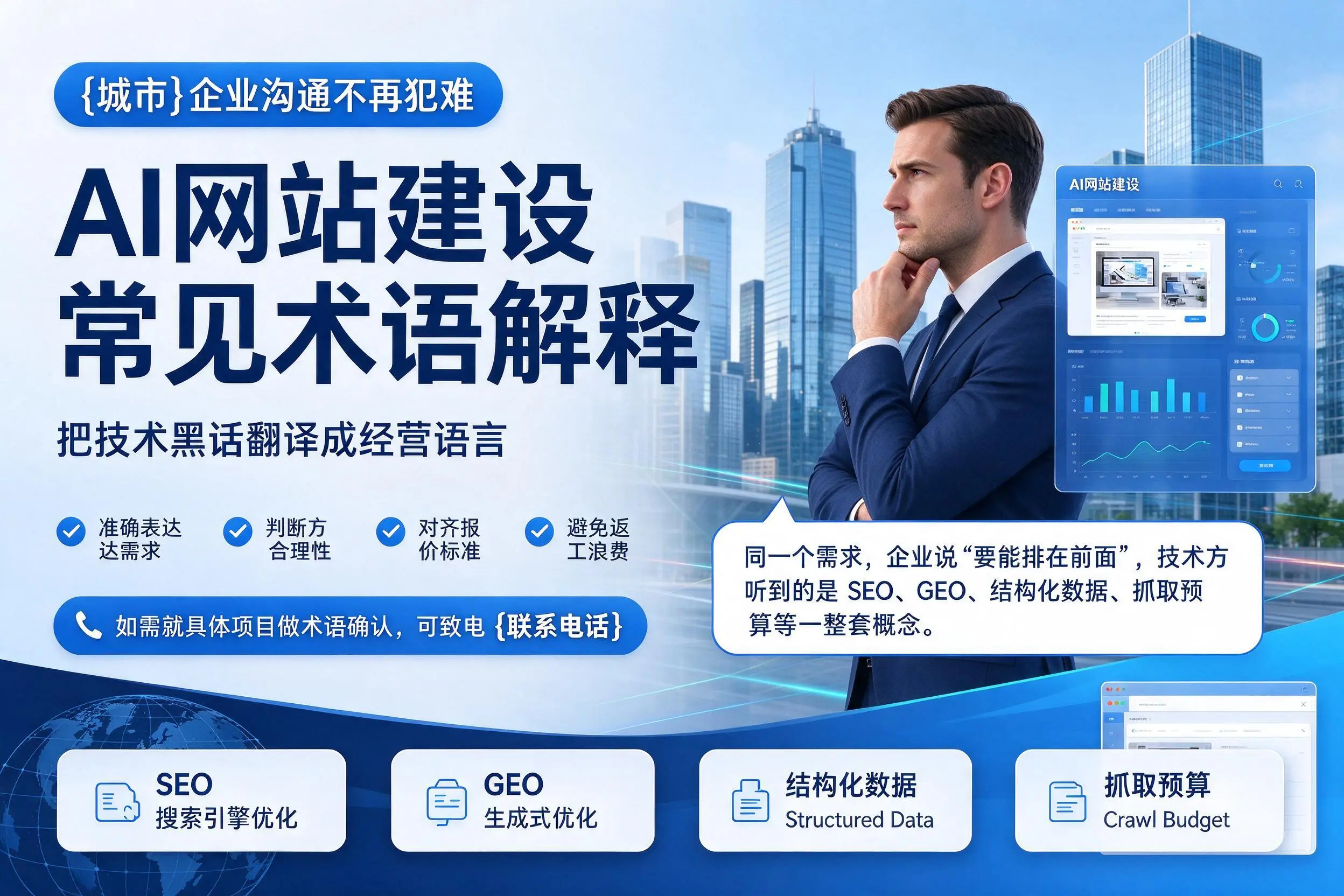 AI网站建设常见术语解释,漯河企业沟通不再犯难