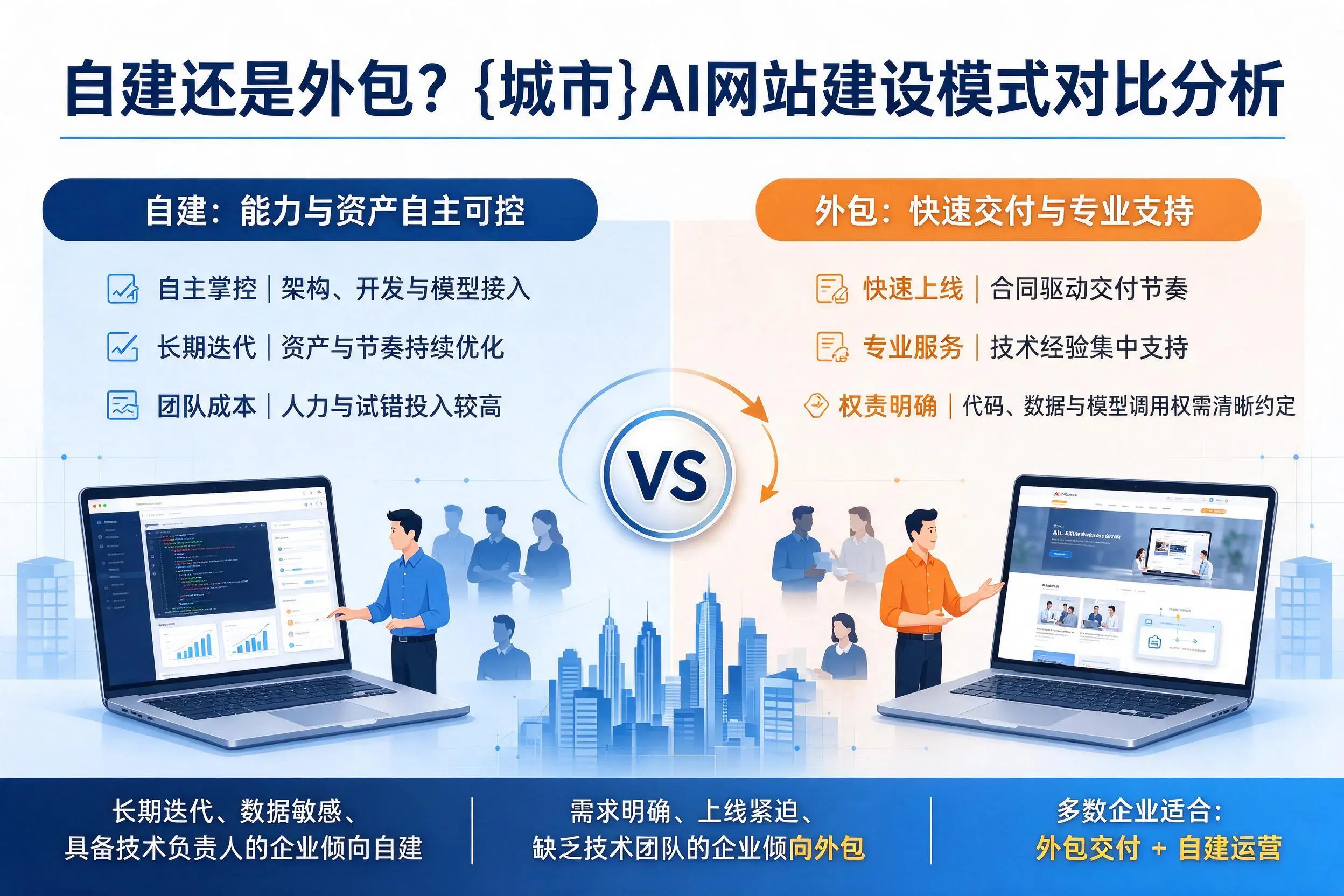 自建还是外包?漯河AI网站建设模式对比分析