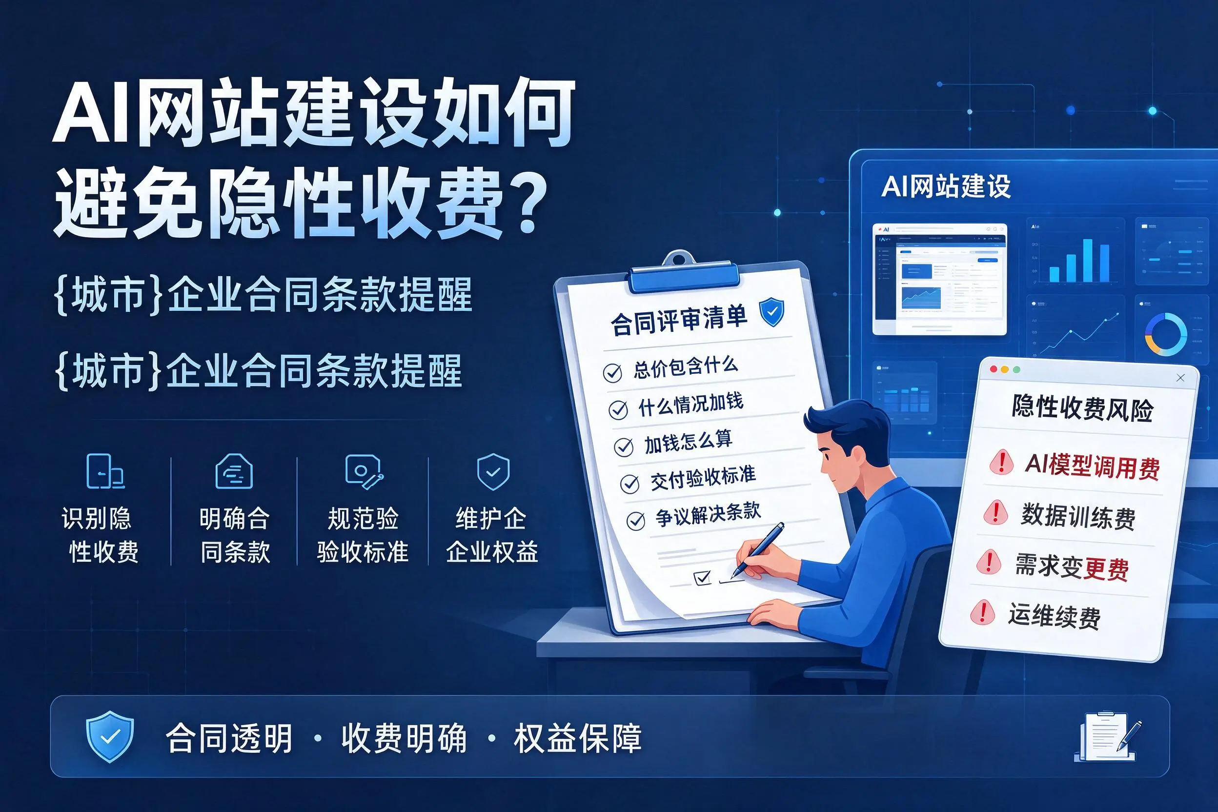 AI网站建设如何避免隐性收费？漯河企业合同条款提醒